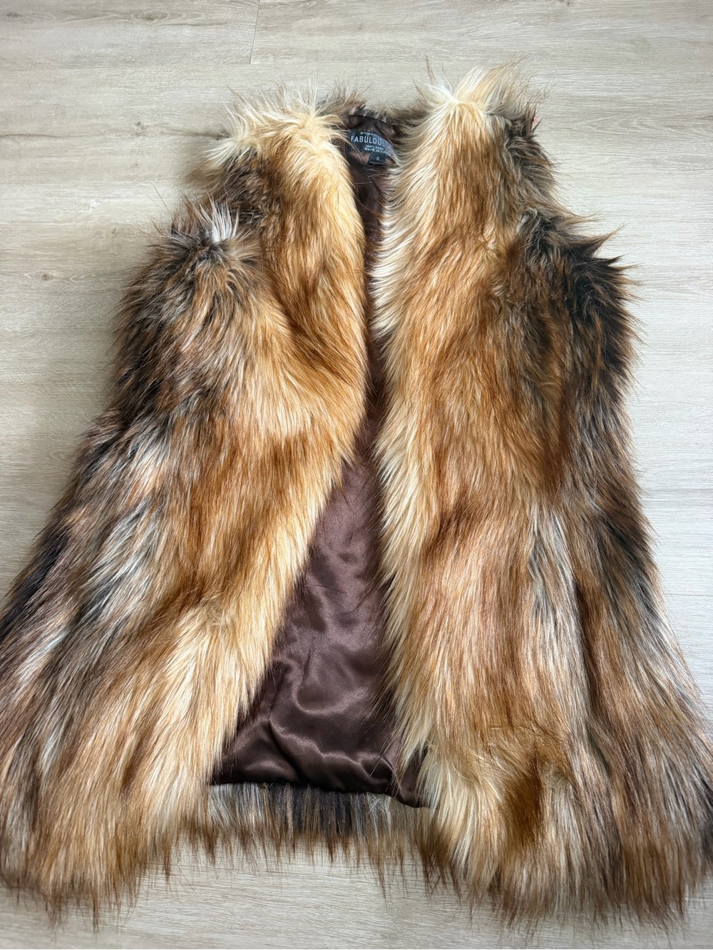 Donna Salyers Red Fox Faux Fur Vest SZ S